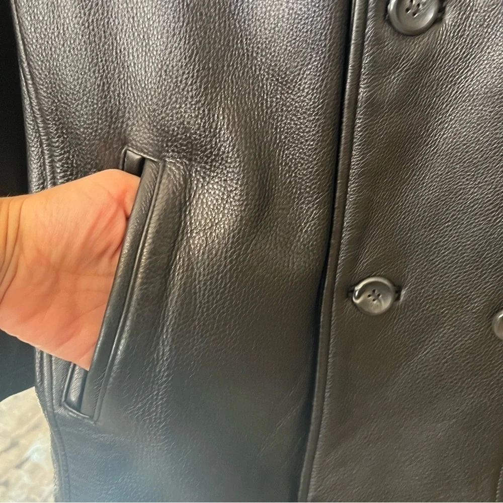 Pelle Studio Wilson’s Men’s Double Breasted Genuine Leather Black L Coat Jacket